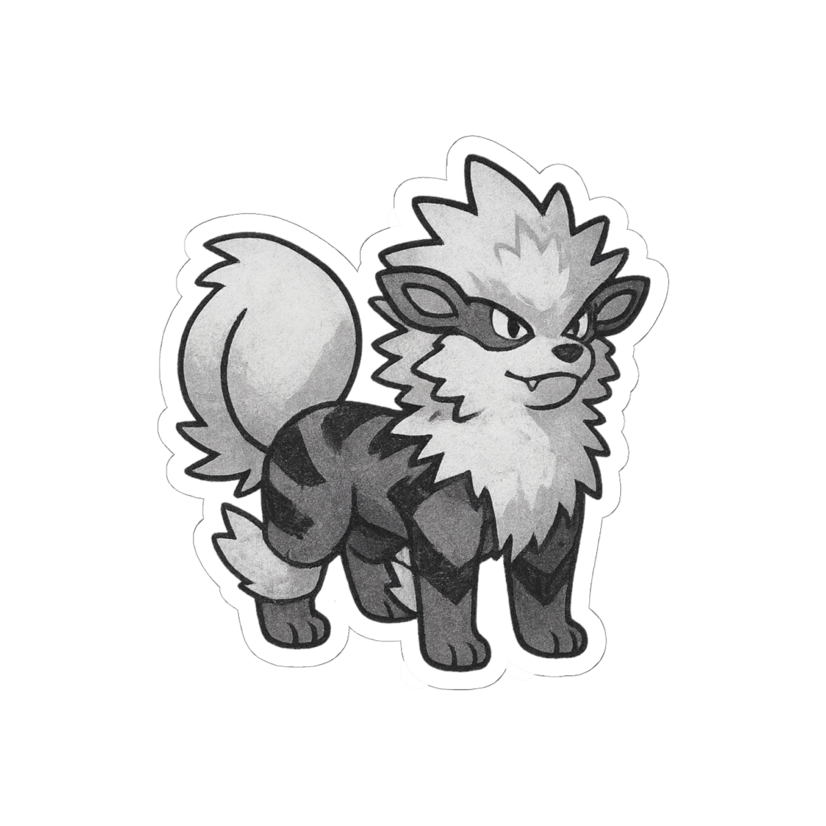 Arcanine Static Wool Pokémon Sticker | Bold Vinyl Decal - alternate angle 2, merchandise