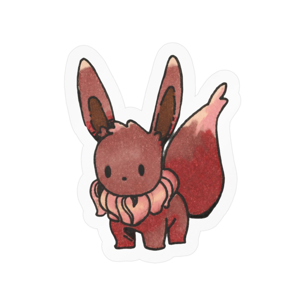 Pokémon Eevee Cute Fluffy Wool Vinyl Sticker | Laptop Bottle Decal - Official stickers merchandise
