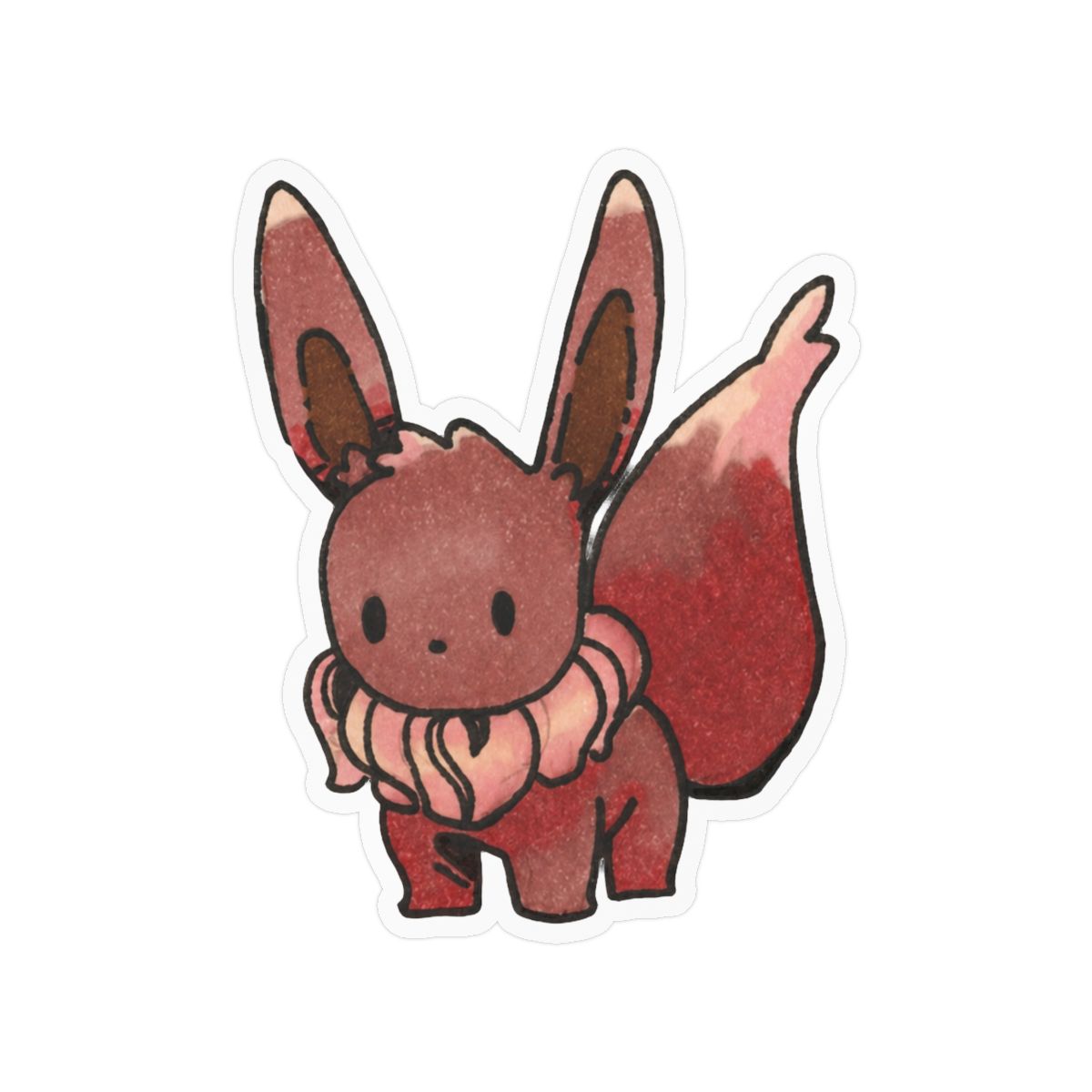 Pokémon Eevee Cute Fluffy Wool Vinyl Sticker | Laptop Bottle Decal - alternate angle 3, merchandise