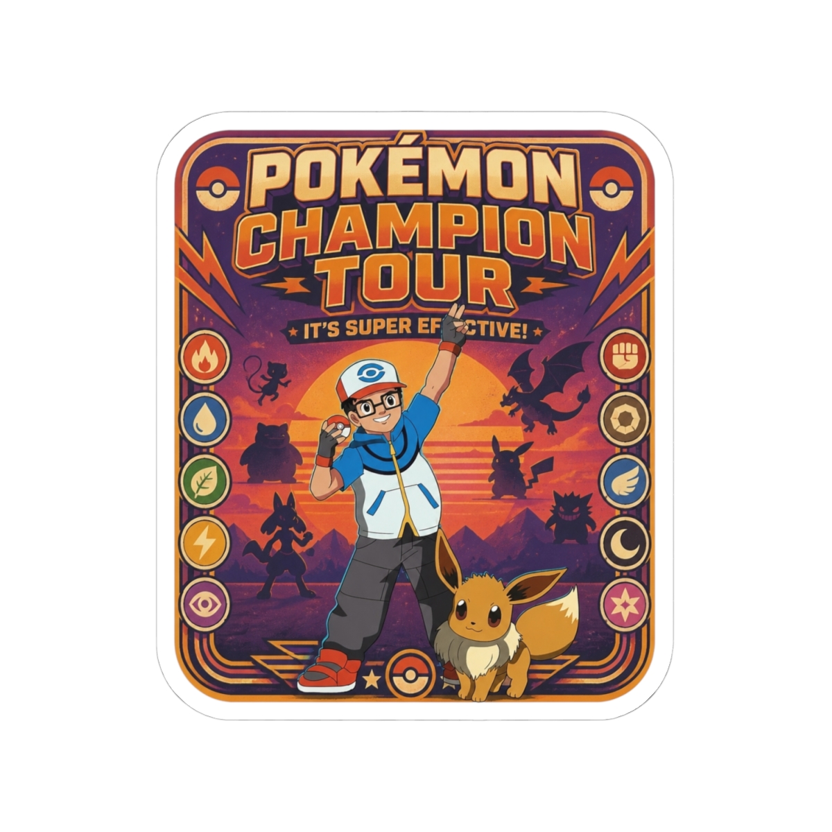 Retro Monster Hunting Adventure Sticker | Cute Vinyl Decal - alternate angle 2, merchandise
