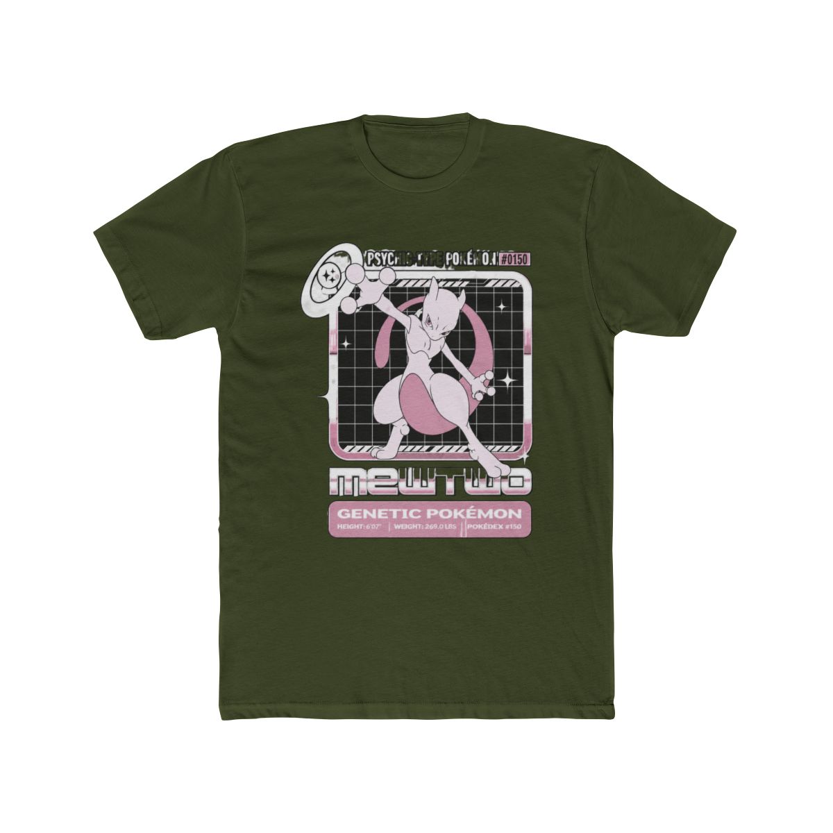 Pokémon Mewtwo Stats T Shirt | Pokemon - alternate angle 4, merchandise